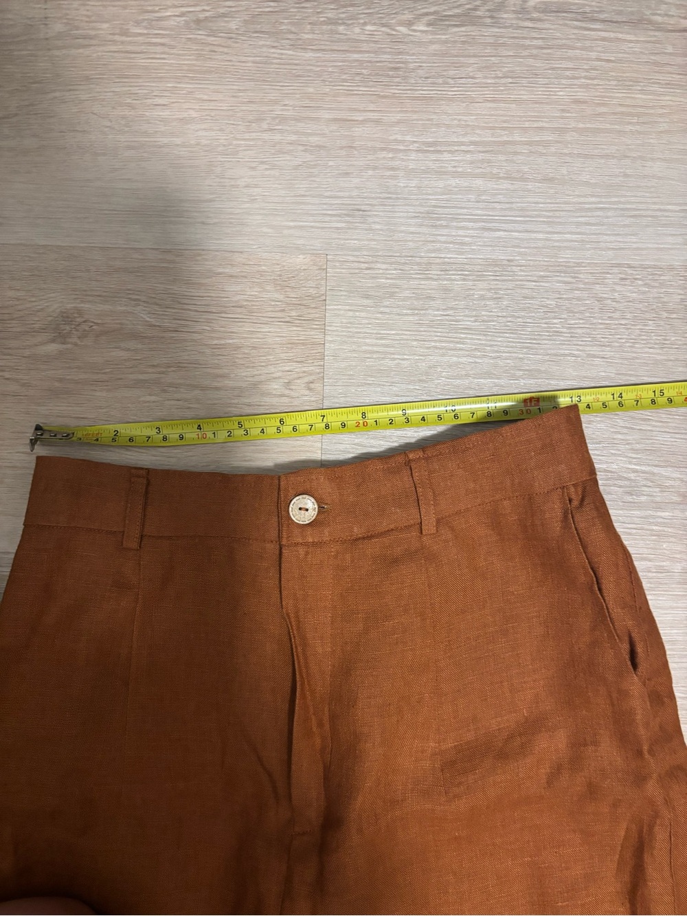 NWT 100% Linen Wide Leg Pants in Rust - Picture 3 of 10